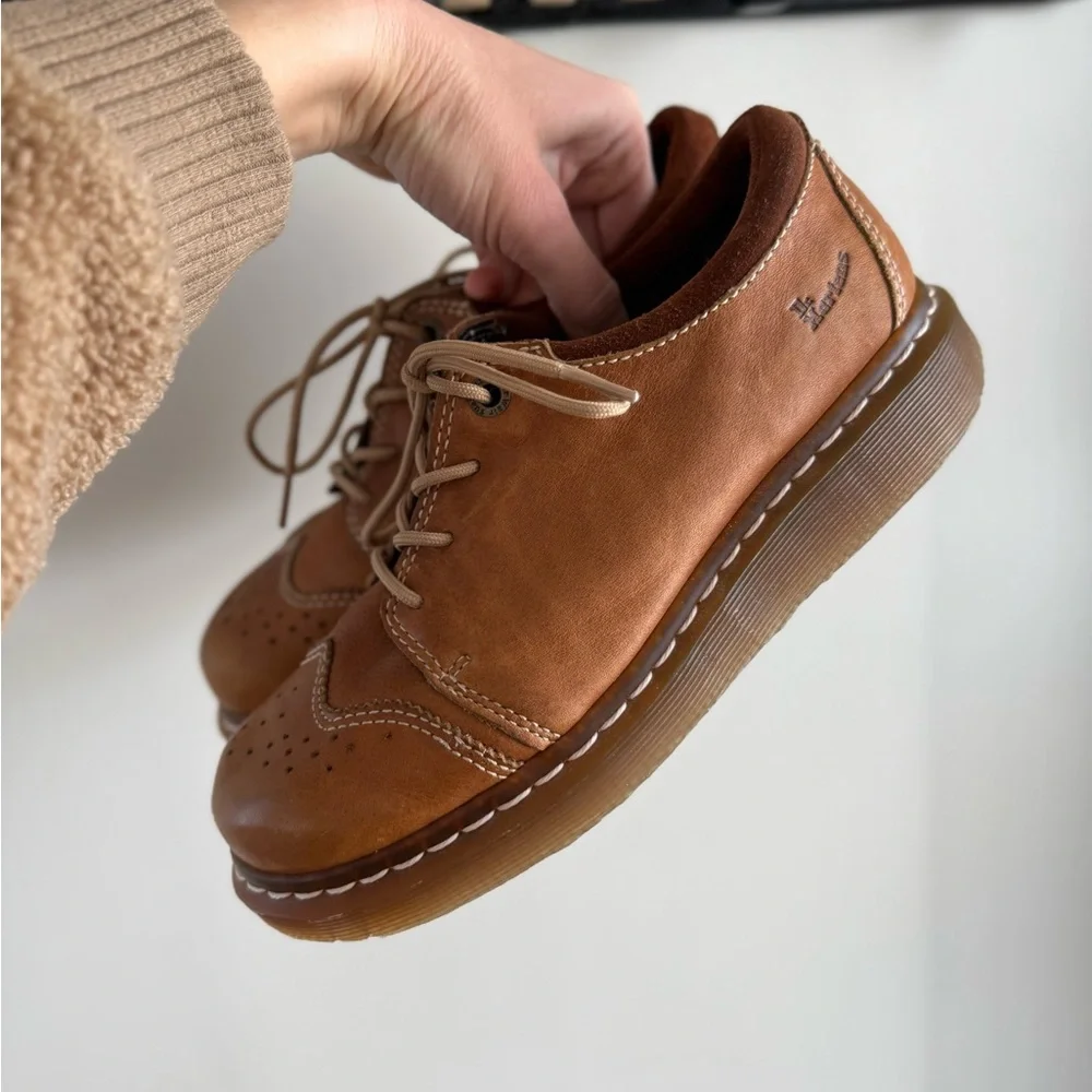 Dr. Martens 11664 Brown Leather Chunky Oxford Boots - Y2K 90s - Women's Size 9 - Picture 7 of 16